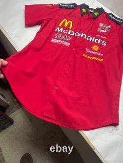 CHEMISE DE L'ÉQUIPE DE PIT DE COURSE McDONALD'S D'ORIGINE UTILISÉE PAR JOE GIBBS + SIGNÉE