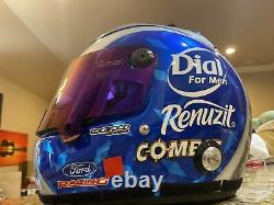 Carl Edwards Autographied Race Utilisé Nascar Dial Helmet 2006
