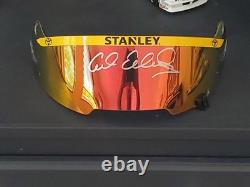 Carl Edwards Casque de Course Utilisé Signé avec Visière NASCAR HALL OF FAME Stanley Tool