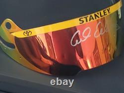Carl Edwards Casque de Course Utilisé Signé avec Visière NASCAR HALL OF FAME Stanley Tool
