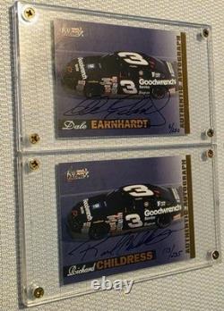 Cartes d'autographes authentiques de Dale Earnhardt et Richard Childress 96 Score Board Rare