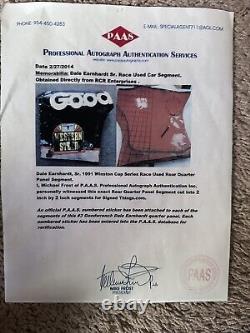 Casque Cola signé par Dale Earnhardt Sr 1/3 & PAAS 1991 Utilisation en course du panneau de quart de tour