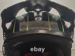 Casque Troy Lee authentique utilisé en course HMS de Dale Jr #88 Pit Crew Slingerland 2013 +