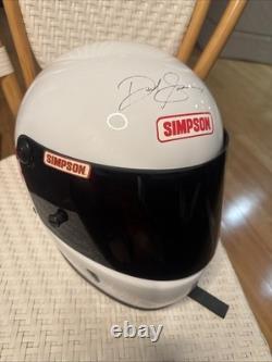 Casque de course usé par David Green en NASCAR signé #34 pilote rare Simpson AFG