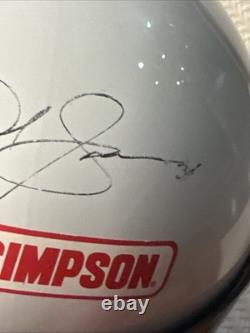 Casque de course usé par David Green en NASCAR signé #34 pilote rare Simpson AFG