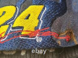 Casquette de camionneur Dale Earnhardt Jr. signée sur une casquette Jeff Gordon avec une épingle Pepsi et Yoda