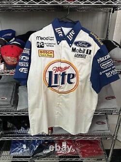 Chemise d'équipe de course Rusty Wallace Miller Lite NASCAR de taille XL utilisée par l'équipe de stand