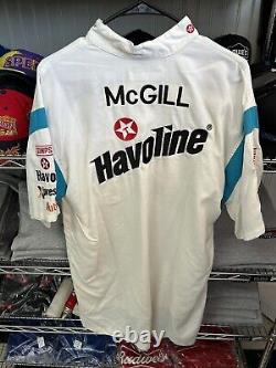 Chemise d'équipe de la pit crew utilisée lors de la course Havoline NASCAR, taille large, signée par l'équipe.