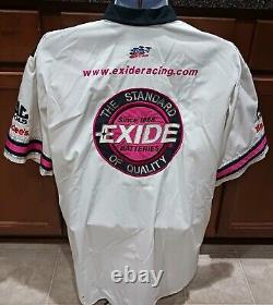 Chemise de l'équipe Roush Racing Large Exide utilisée lors de la course signée par Burton de la série NASCAR Truck