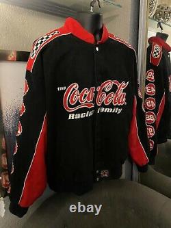 Coca-cola Classic Nascar Jacket Red Black White Mens Taille 3xl Racing Family