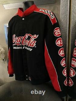 Coca-cola Classic Nascar Jacket Red Black White Mens Taille 3xl Racing Family