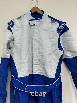 Combinaison de course Sparco Vintage niveau 2 bleue NASCAR Drifting F1 pour homme, taille 54.
