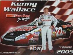 Combinaison de course rare VTG Kenny Wallace Nascar Team utilisée par l'équipe de stand AutoZone Impact