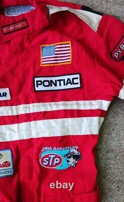 Costume de course vintage des pilotes NASCAR de la marque Glad et casque