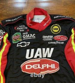 Course D'occasion Jerry Nadeau #25 Uaw Delphi Racing Pit Crew Fire Jacket Nascar Rare