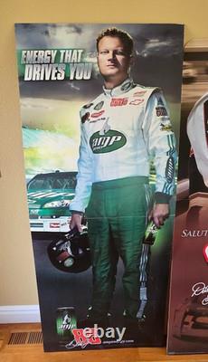 DALE EARNHARDT JR. et SR. Lot de standees en carton promotionnels de 6' à taille réelle NASCAR