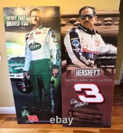 DALE EARNHARDT JR. et SR. Lot de standees en carton promotionnels de 6' à taille réelle NASCAR