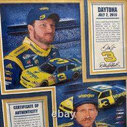 Dale Earnhardt Jr. 2010 Daytona Collage Encadré & Certificat d'Authenticité de Pneus Utilisés en Course rare et difficile à trouver