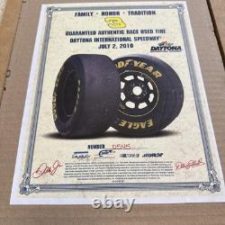 Dale Earnhardt Jr. 2010 Daytona Collage Encadré et Certificat d'Authenticité de Pneus Utilisés en Course rare et difficile à trouver