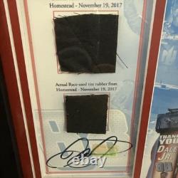 Dale Earnhardt Jr. Combinaison de course utilisée et pneu Homestead Miami 2017 encadré avec certificat d'authenticité