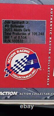 Dale Earnhardt Jr Dernière Course Version Raced & Autographe Avec Budweiser #8 de 2003