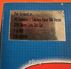 Dale Earnhardt Jr. Signé 2004 8 Budweiser Chevy Monte Carlo Talladega Course