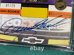 Denny Hamlin Autographié Rookie Stripes # 1/25 Press Pass Vip Racing Rookie Card