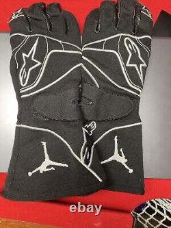 Denny Hamlin Race Worn Nascar Air Jordan Gants Alpinestsars Impressionnant
