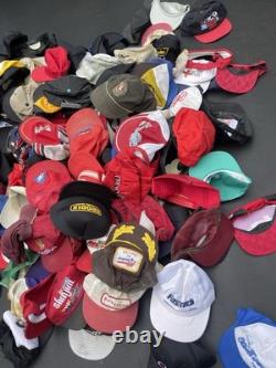 Ensemble de plus de 150 casquettes vintage NASCAR/automobile, conditions variées AUTRES STYLES ÉGALEMENT
