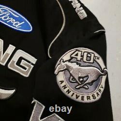 Ford Mustang Nascar Racing Cotton Twill Jacket Black Jh Design Adulte Sz XL Nice