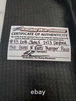 Guns n Roses 2023 Daytona 500 Erik Jones Feuille de tôle authentifiée NASCAR COA Slash