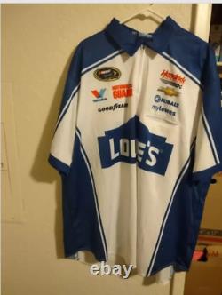 Hendrick Motorsports xl Lowes Race Used Pit Crew Shirt NASCAR Jimmie Johnson


	<br/>  <br/>Traduction en français : Chemise de l'équipe de stand utilisée en course xl de Hendrick Motorsports NASCAR Jimmie Johnson