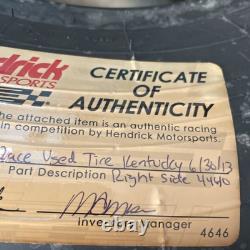 Jeff Gordon Pneu Usé de Course du Kentucky Nascar Goodyear