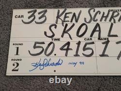 Ken Schrader SIGNÉ 1999 Brickyard 400 Utilisé lors de la Qualification Indy