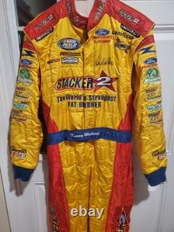 Kenny Wallace Combinaison de Course NASCAR Utilisée Signée Autographiée Stacker 2 COMBINAISON DE PILOTE