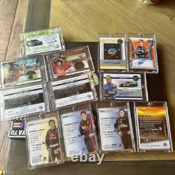Lot de 13 cartes NASCAR 2009 autographes et reliques Kenseth Edwards Hamlin Waltrip