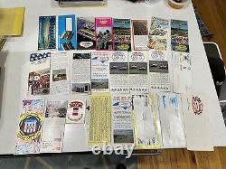 Lot de 23 brochures originales des années 60-70 des pistes de course Nascar Flyers Daytona 500 Plus