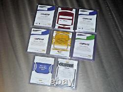 Lot de cartes de course automobile Panini Nascar 74x insérées parallèles relics numéro de série # SP