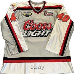 Maillot vintage style hockey NASCAR des années 90 'CRAZY' de Sterling Marlin pour hommes avec le logo COORS LIGHT