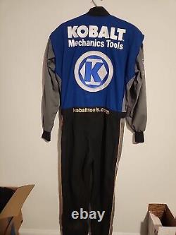 Mike Skinner Combinaison de Piste Utilisée par l'Équipe de Stand de la Série Busch Nascar Kobalt Lowes RARE