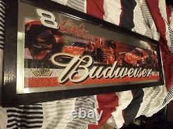 Miroir Vintage Dale Earnhardt Jr Budweiser Sign Nascar 11x34 100 $ à débattre