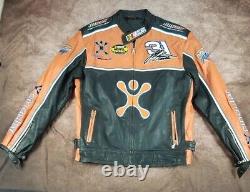 Nascar Leather Racing Jacket Jeff Burton Cingular Wireless XL Euc