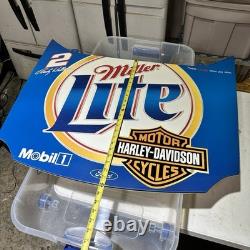 Panneau en métal de 2001 Miller Lite Rusty Wallace Racing Mobil 1 Nascar 34X24
