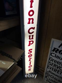 Panneau lumineux éclairé de 8 pieds de la série NASCAR Winston Cup, art de garage, man cave rare