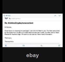 Pneu Goodyear utilisé lors de la course Daytona 2023 signé par Austin Cendric avec certificat d'authenticité Penske