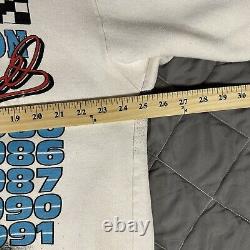 Pull vintage Dale Earnhardt pour homme, taille extra-large, blanc avec graphiques de course NASCAR.