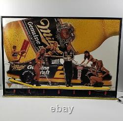 Rare Vintage Miller Draft Authentique Neon Sign Rusty Wallace'93 Nascar Racing Car