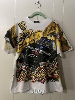 Rêve? Dale Earnhardt 90's All Over Double Sided Tee-chase Black Gold