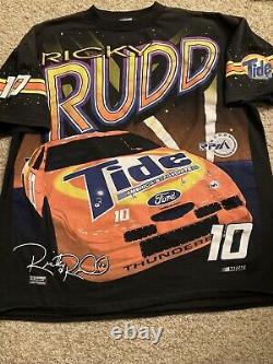 Ricky Rudd Tide Racing Team Nascar Vintage Black All Over Print Shirt XL