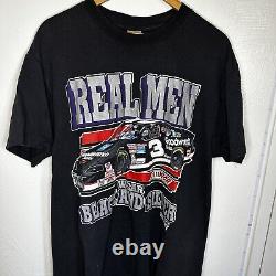 SUPER RARE 1995 Dale Earnhardt Jr. NASCAR Les vrais hommes portent du noir et de l'argent Tee